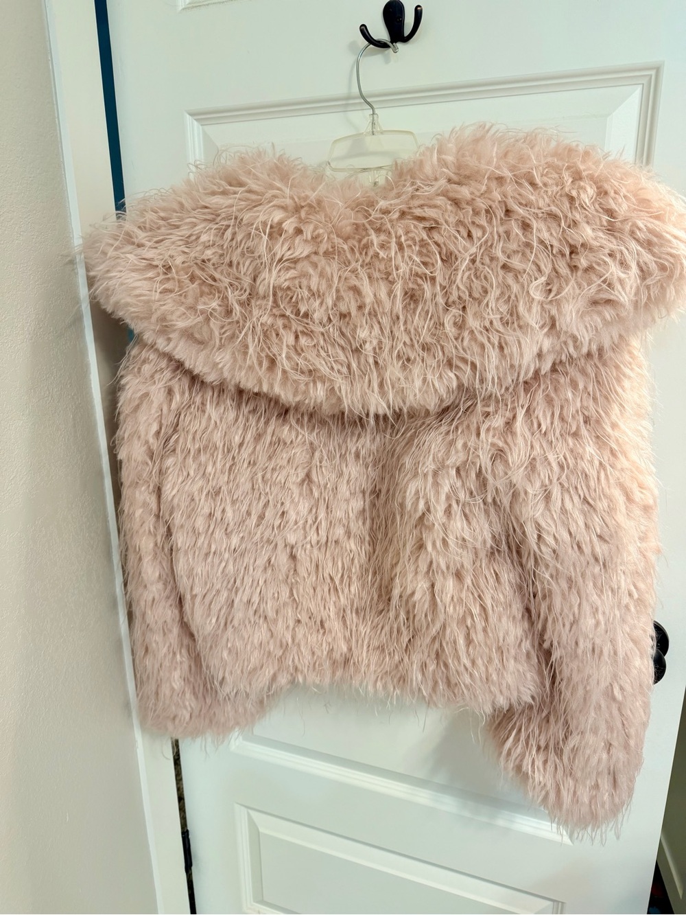 Free People Moonlight Faux Fur Feathered Teddy Jacket - Blush Small soft pink - Picture 6 of 7